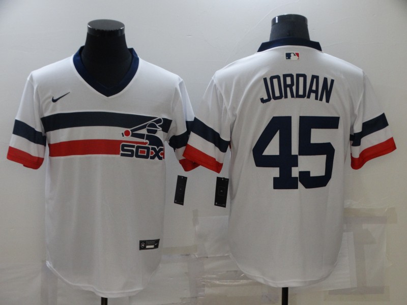 Men's Chicago White Sox #45 Michael Jordan White Cool Base Stitched Jersey Men's Chicago White Sox #45 Michael Jordan White Cool Base Stitched Jersey